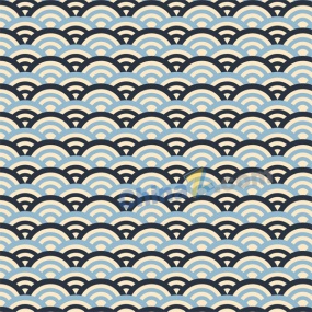 复古海浪花纹矢量图